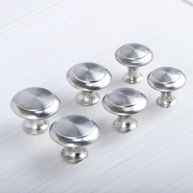 Acero Inoxidable Pomo de Armario Plata 20 Piezas Redondo