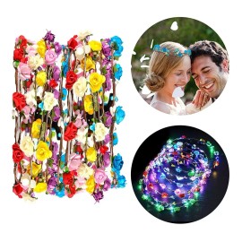 Aumiss - Corona De Flores Led, Diadema Luminosa, 7 Unidades,