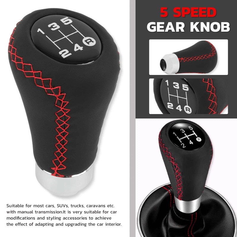 JMTBNO Car Gear Shifter Knob 5 Speed Manual Stick Shift