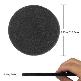 Kettion 16 Filtros de Paquete para Bandejas de Compost, Kitchen Compost Filtros de Carbón Activado en Cubo de Repuesto de Contenedores de Compost (6.25 x 0.2 Pulgada, Negro)