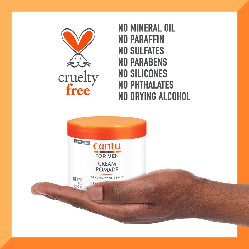 CANTU Men's Cream Pomade Strong Hold Soft Touch 8oz 226.8