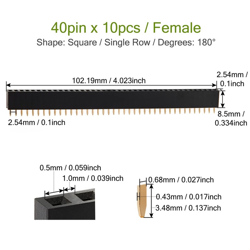 CHANZON Pin Header Pin Header 40 Pin x 10 Pieces