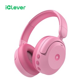 iCleverKids BTH20 Active Noise Cancelling Headphones 60H Play Time 80dBA Volume Limit Bluetooth 5.4 Audio Headset Electronic - Color: Pink