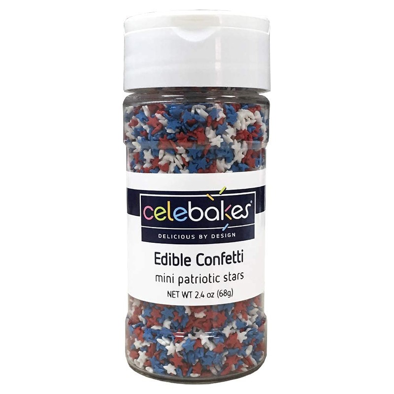 Celebakes by CK Products Mini Patriotic Stars Edible Confetti, 2.4