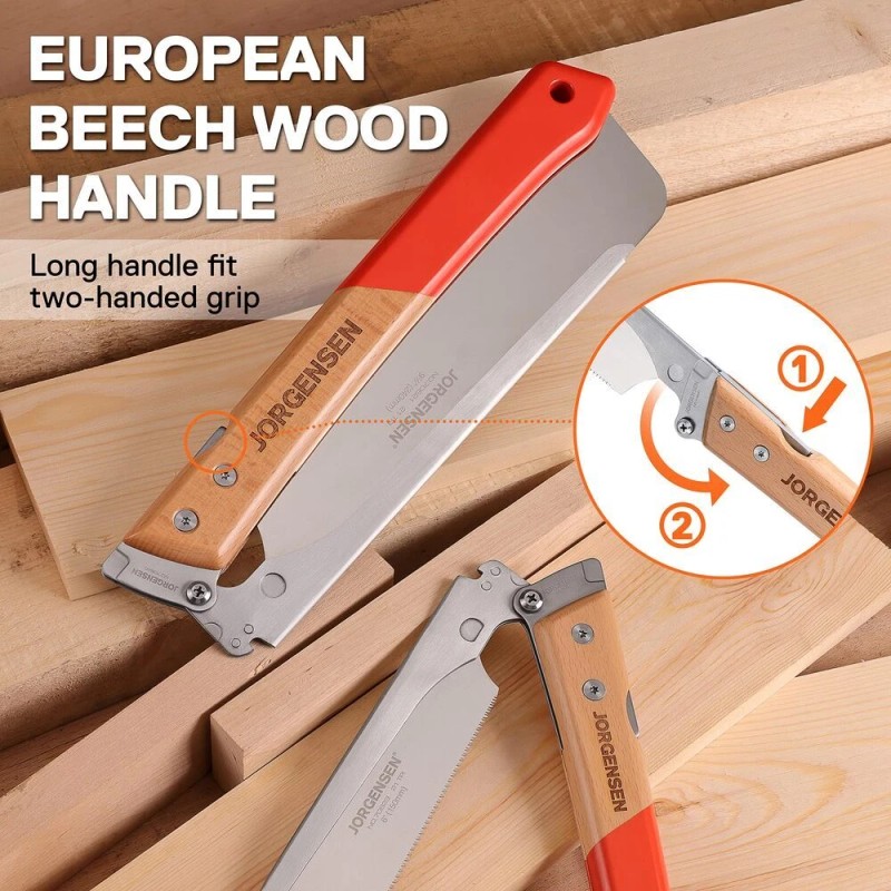 JORGENSEN 9.5-inch Japanese Pull Saw 21TPI Pro Folding Dovetail Saw