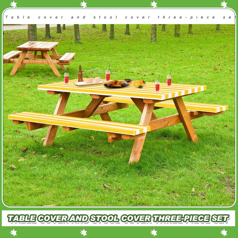SmoothNovelty Picnic Table Cover with Bench Covers 72 x 30