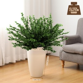 RimCereal 2 Pack 20 Inch Tall Plastic Planters for Indoor and Outdoor Plants White Large Flower Pots Modern Home Decor for Front Porch Patio Deck Living Room