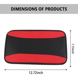 Stylish  Center Console Cover,PU Leather  Armrest Cover   on Center Console,Universal  Armrest Cushion  Accessories Interior for  SUV  (Red) - Color: Red