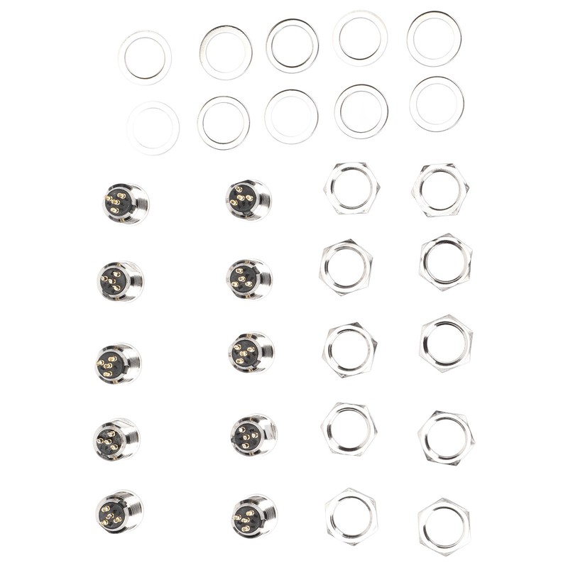 10Pcs XLR Male Socket 4 Pin Metal Panel Mount Male