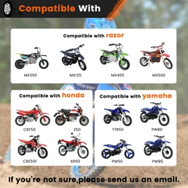 Dirt Bike Training Wheels Compatible with Honda XR50 CRF50 Z50 Z50R, Razor MX125 MX350 MX400 MX500, Yamaha PW50 TTR50, and Most 50CC 49cc Kids' Dirt Bike, Easy to Install Black
