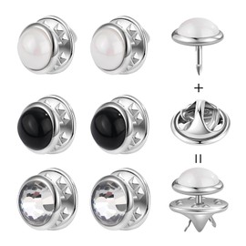 ZLMCUJE 6 Pcs 10mm Mini No Sew Buttons Anti-Exposure Fixed Brooches Cover up Buttons Detachable Reusable,for Many Styles of Clothes(Mixed Color)