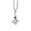 Pendant Necklace with Zirconia on Saturn Inspired Cross Silver Gold,