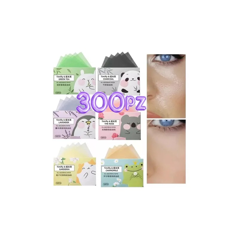 300p Papel Te Verde Absorbente Grasa Facial Elimina Brillo
