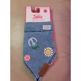 Justice Denim Jean Bandanna for Pets Dog Clothes Size XS Extra Small