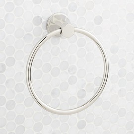 Signature Hardware 955087 Elita 6-5/16" Wall-Mounted Towel Ring - Brushed Gold