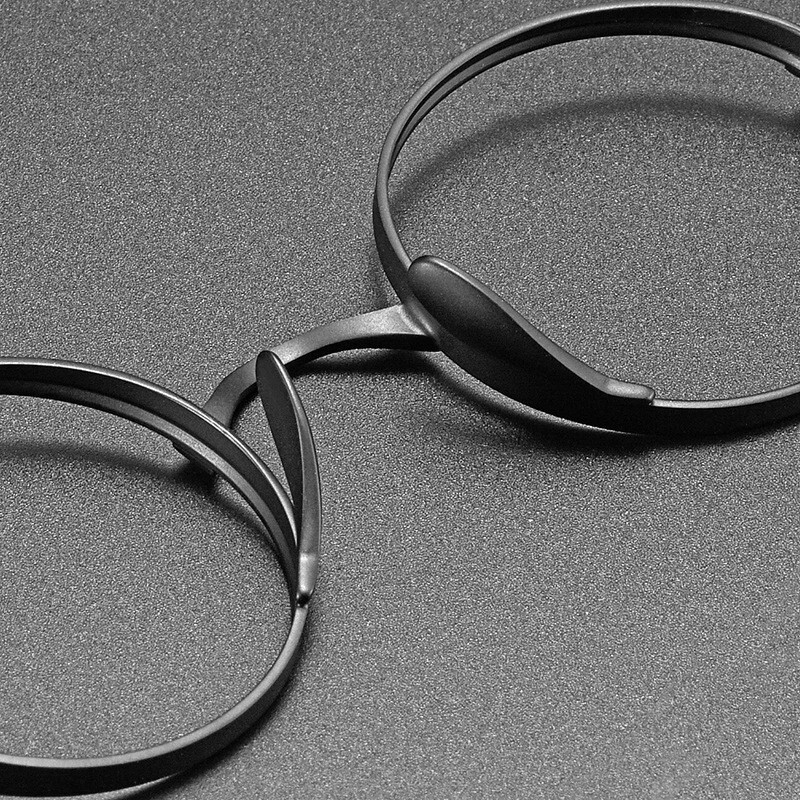 Coyee Titanium Round Eyeglass Frame Retro Glasses Ultralight Spectacles Black