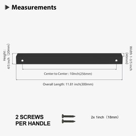 Peaha 5 Pack Cabinet Handles Black Kitchen Drawer Pulls Cabinet Finger Edge Pulls Cabinet Door Hardware 256mmCenter to Center