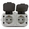 REV Ritter 0510226777 Standard Double G Socket IP44 Grey