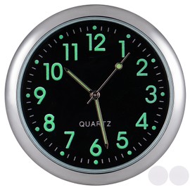 Mini Air Vent Clocks： Stick on Dashboard Car Clock Car Luminous Quartz Clock for Bike Car Boat (Black-Random Letters on Dial)