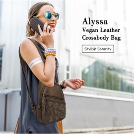 ALYSSA Large Sling Bag for Women Faux Leather Crossbody Fanny Pack Purse Backpack Trendy Cross Body Purses, Hibiscus