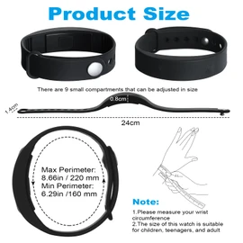 ACWOO Vibration Alarm Reminder Clock, Personal Alarms or Pill Reminders per Day, Up to 15 Personal Alarms, Black