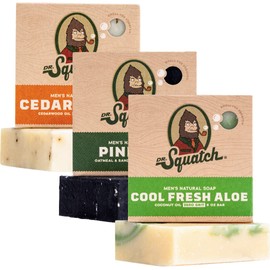 Dr. Squatch Natural Bar Soap for Men - Cold Process Soap with No Harsh Chemicals - Pine Tar, Cedar Citrus & Cool Fresh Aloe (5 oz, 3-Pack)