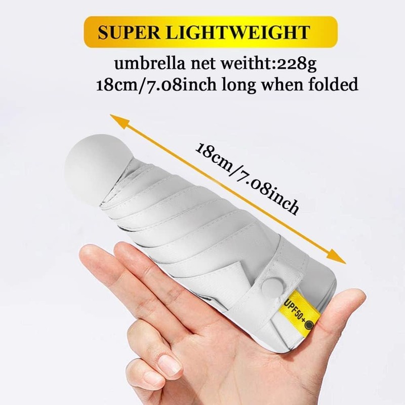 Mini Sombrilla UV,Paraguas de Bolsillo,Sombrilla para protección UV, Paraguas plegable