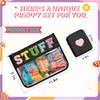 Bolsa de cosméticos, 2 bolsas de maquillaje con letras, Negro
