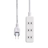 Elecom T-S02-2430WH Power Strip, Easy Wiring, 180° Swing Plug, 4