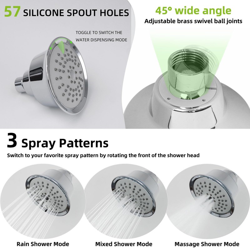 KAPHOME 2 Handles Shower Faucet Set,Two Handles Shower Faucet Set