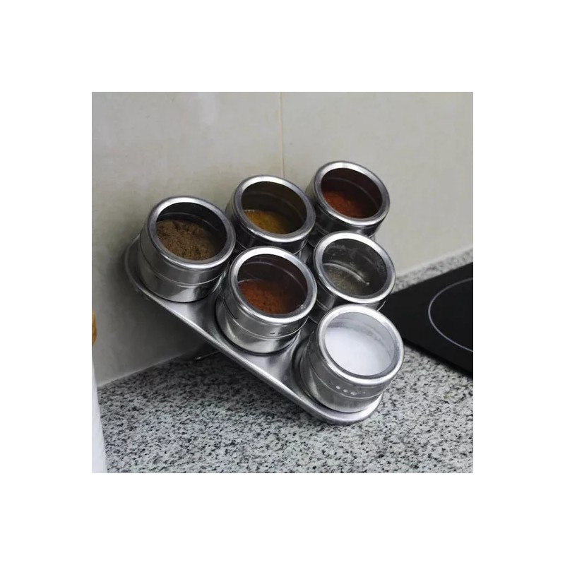 Titanium Especieros Magnéticos Acero Inoxidable 6 Piezas