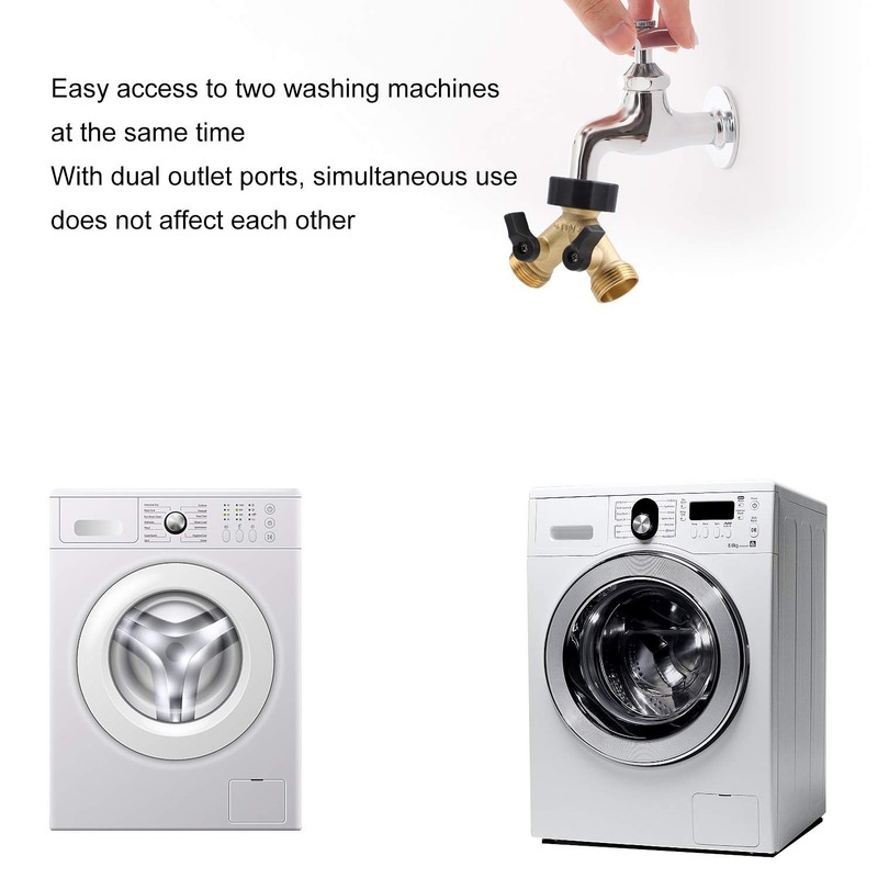 CPROSP 2-Way Y-Splitter 3/4 Inch Brass for Inlet Hoses with