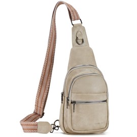 Seoky Rop Crossbody Bag for Women Small Sling Bag Leather Shoulder Cross Body Bag for Travel Apricot