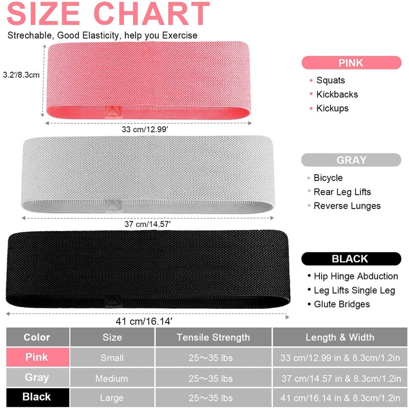 VIPELE Hip Resistance Band Circle Loop Workout Warmups Squats Mobility
