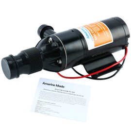Amarine Made Macerator Waste Water Pump 12V 12 GPM New Anti-Clog Feature for RV Marine Trailer Toilet Sewer Self Priming