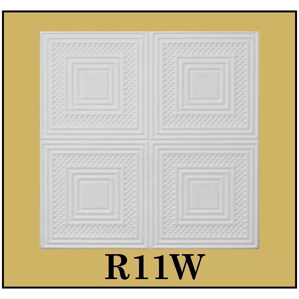 EUROPE DIY Glue Up White Decorative Ceiling Tiles R11W Ultra