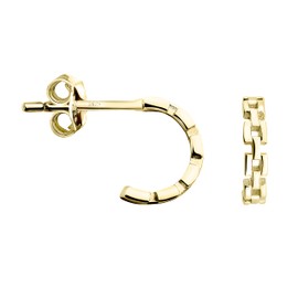 SOFIA MILANI - Women's Earrings 925 Silver - Chain Stud Hoop Earrings, Yellow Gold, No Gemstone