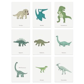 the lazy panda card company Set of 9 A4 Dinosaur Posters - Great little set for Dinosaur Enthusiasts