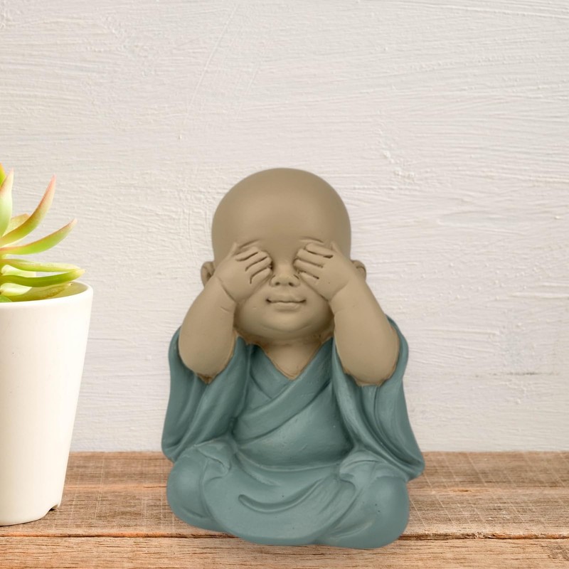 Zen'Light Statue Buddha Vue in Mythical Position - See Nothing
