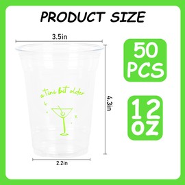 Elyxio A Tini Bit Older Party Cups Weenies and Tinies Plastic Cups 12oz Espresso Martini Disposable Cups for 21st Birthday Bridal Shower Trendy Coquette Party Supplies Decorations (50)