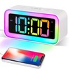 RGB Alarm Clock for Kids,Adjustable Brightness10%-100%,Dual Alarm, Sound Control, Bedside