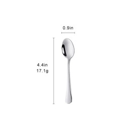 Meisha 12-Piece Coffee Spoons, 4.4-Inch Stainless Steel Mini Demitasse Espresso Spoons for Dessert - Silver