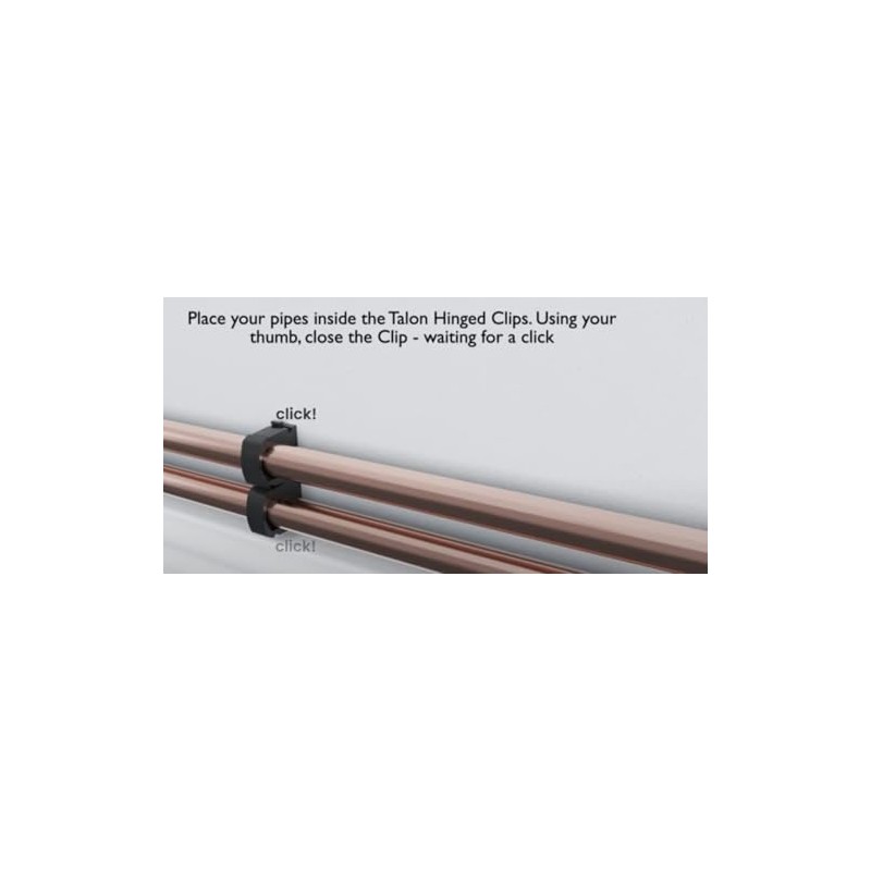 ROHANS Single 15mm HINGED Pipe Clips TS15 for PIPEWORK Black,