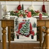 Artoid Mode Watercolour Truck Trees Christmas Table Runner Seasonal Winter