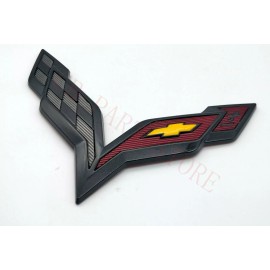 General Motors 2014-2019 C7 Corvette Genuine Carbon Flash Black Front Rear Emblem Kit 23465587