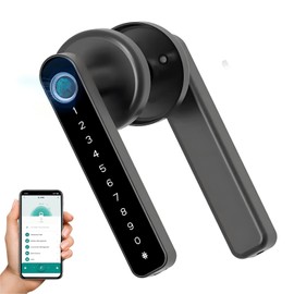 TECKZOON Intelligent Lock for Interior Doors, Electronic Door Lock with Fingerprint and 4 Release Options for Bedroom and Office (Door Thickness 35-55mm)