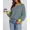 BTFBM Womens Oversized Striped Sweatshirt Crewneck Long Sleeve Pullover Top