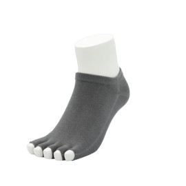 Fukuplanning FiveFit Fingerless 5 Toe Socks, Perforated, MonoColor, Wide, Short, 25-28Cm, gray