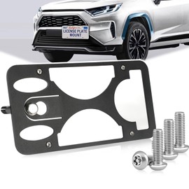 Anti Theft Front License Plate Bracket Mount Compatible with Toyota RAV4 2013-2025, No Drill Tow Hook License Plate Frame Holder,Installs in Seconds