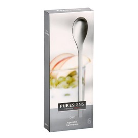 Puresigns One Extra Yoghurt Spoon 18.6 cm Stainless Steel Matt Silver Pack of 6